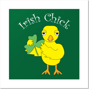 Irish Chick White Text Posters and Art